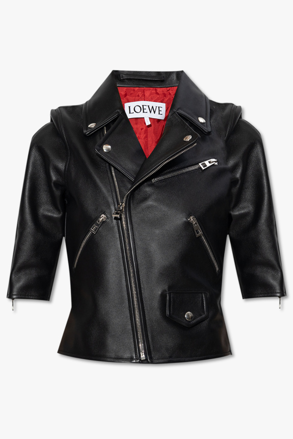 Topshop boxy leather biker on sale jacket